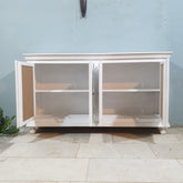 French Arched Hand Carved Wooden Buffet Sideboard 180x40x100 CM White